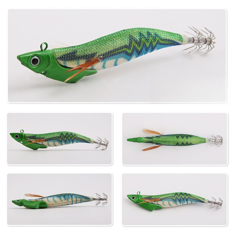 Fishing Equipment Clearance - เหยื่อตกปลาเรืองแสงรูปกุ้ง/ปลาหมึก 1 ชิ้น พร้อมหัวตะกั่ว สำหรับตกปลาหมึก คุณภาพดี