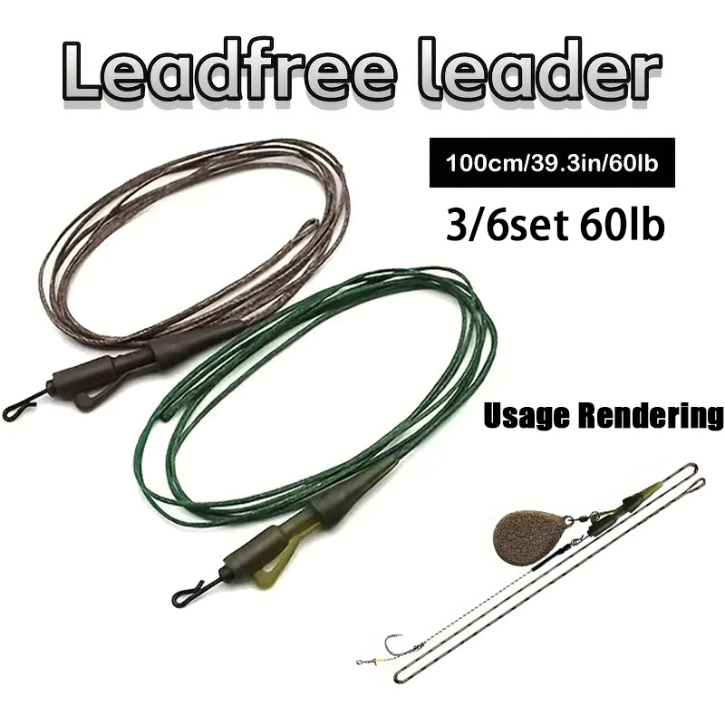 Baitcasting Reel - สายเบ็ดตกปลาคาร์พแบบถัก 3/6 ชิ้น พร้อมใช้งาน ความยาว 100