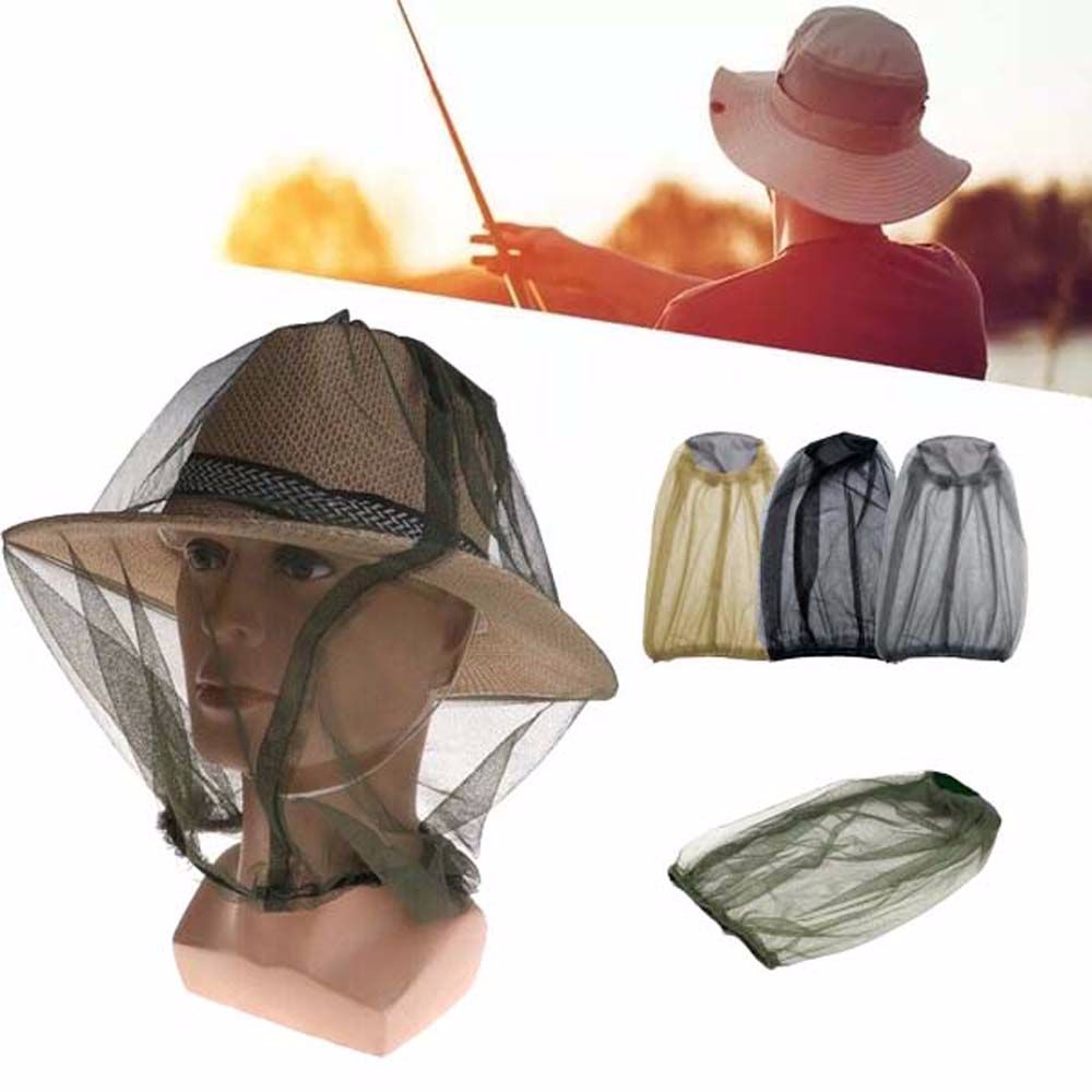 Fishing Equipment Net - อุปกรณ์ป้องกันยุงสำหรับการเลี้ยงผึ้ง การเดินทาง แคมป์ปิ้ง หมวกคลุมศีรษะป้องกันแมลง หน้ากากป้องกันใบหน้า หมวกตกปลา