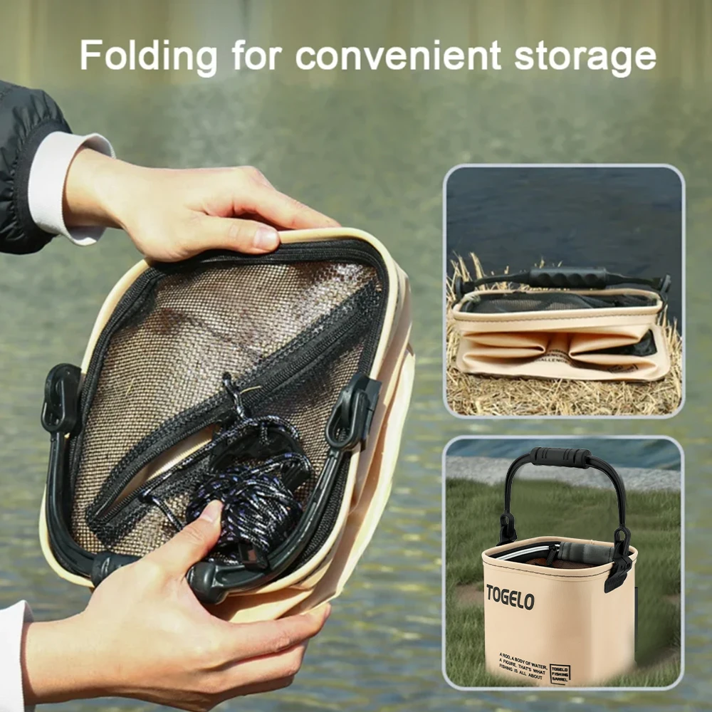 ถังตกปลากลางแจ้งแบบพับได้และพก - Fishing Equipment Net บทวิจารณ์และราคา