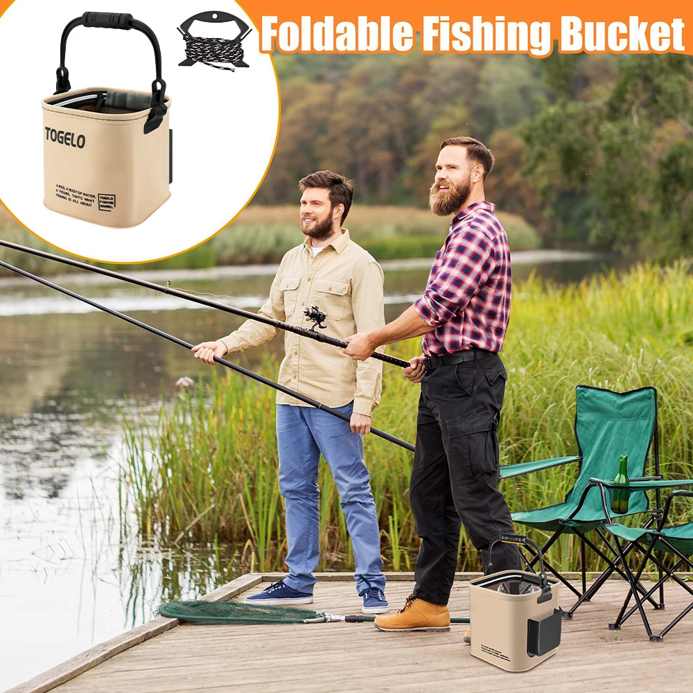 ถังตกปลากลางแจ้งแบบพับได้และพก - Fishing Equipment Net บทวิจารณ์และราคา