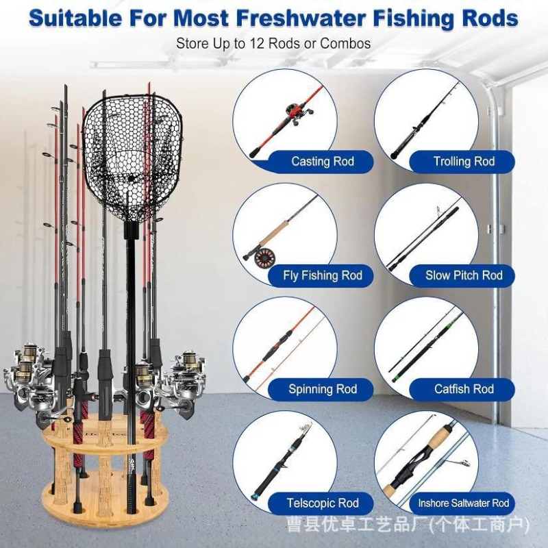 ชั้นวางคันเบ็ดตกปลาไม้เนื้อแข็ - Fishing Equipment Holder บทวิจารณ์และราคา