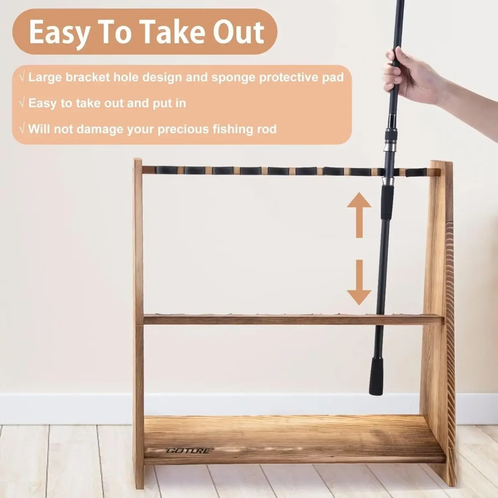 ชั้นวางคันเบ็ดตกปลา Goture ทำจ - Fishing Equipment Holder บทวิจารณ์และราคา